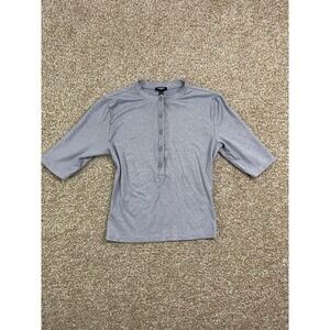 Express‎ Shirt Women's Xs Bluegray Henley Preppy Outdoors Classiccore